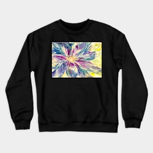 Colorful Clematis Abstract Bloom Crewneck Sweatshirt